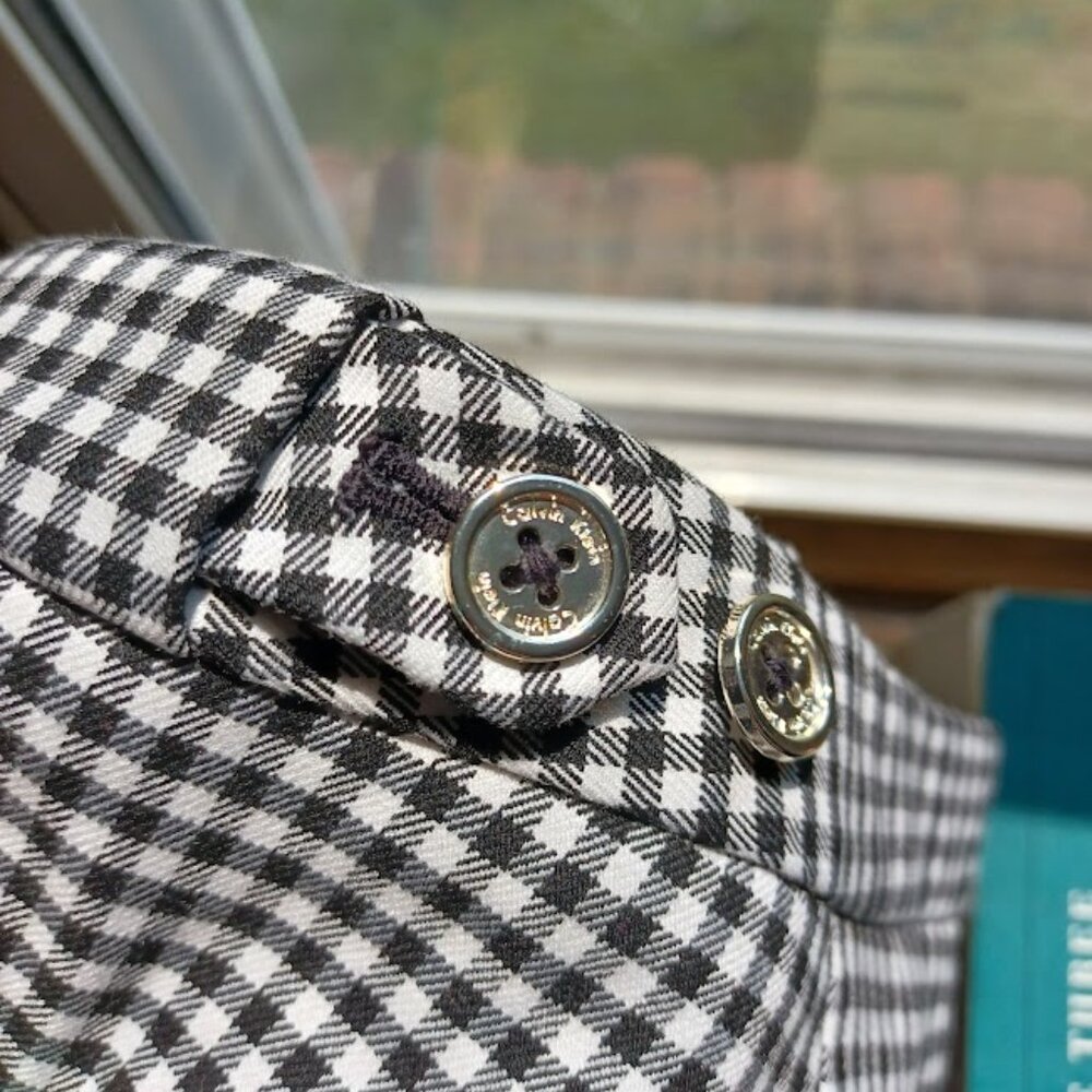 Calvin Klein Black and White Gingham Trousers - Picture 8 of 8